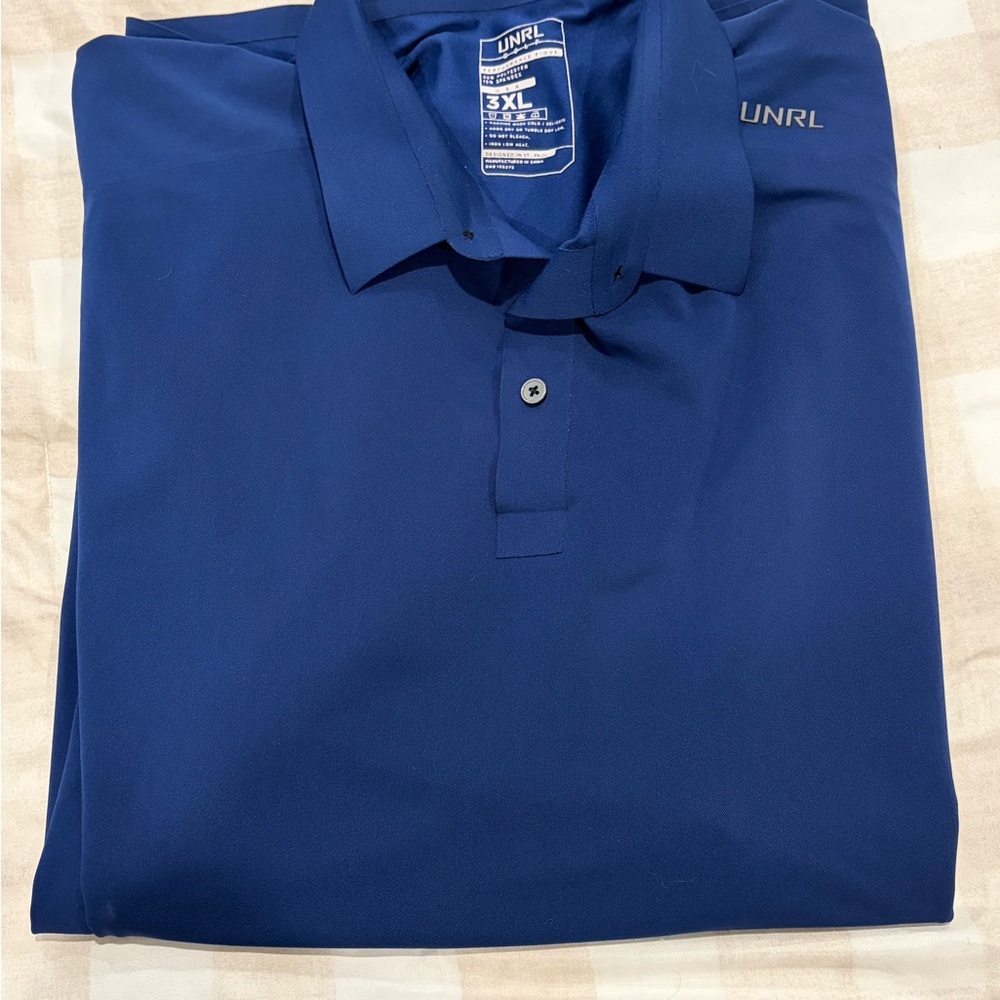 UNRL Men's Blue Polo Shirt